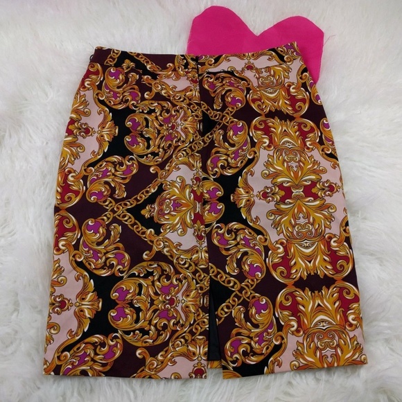 @ Worthinton sz 8 Pencil Skirt Pink Black Gold - Picture 6 of 6